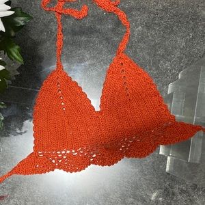 Orange Crochet Bralette Top Colombian boutique